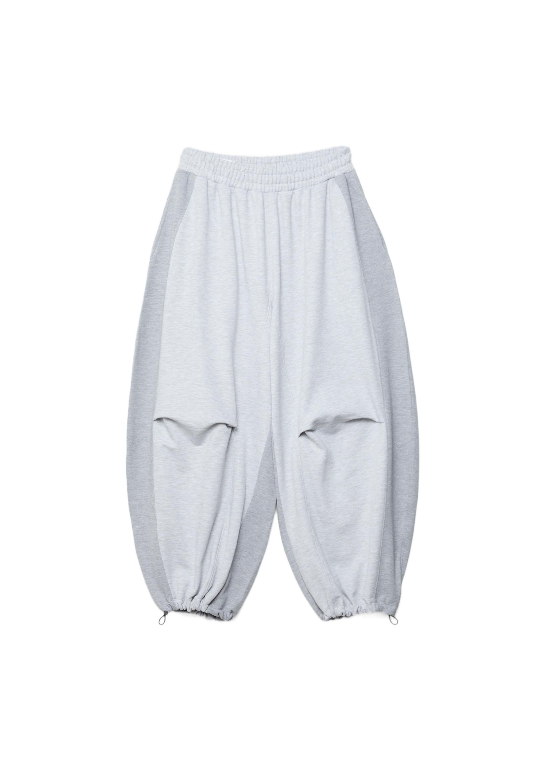 Balloon jogger trousers with toggles — Grey melange