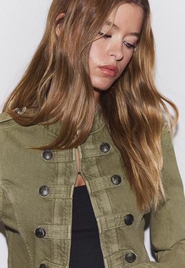 Twill jacket with buttons — Khaki 6