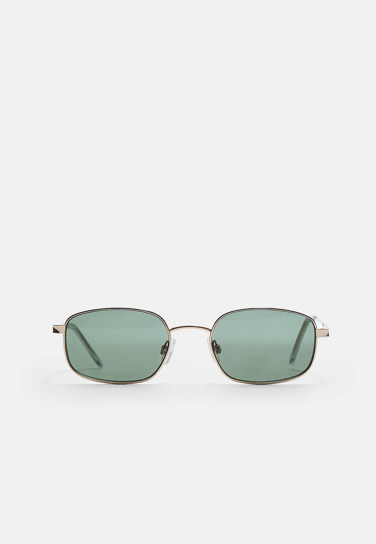 Rectangular metal sunglasses — Gold