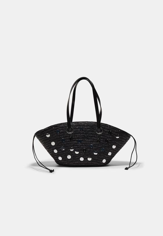 bolso de hombro cesta lentejuelas