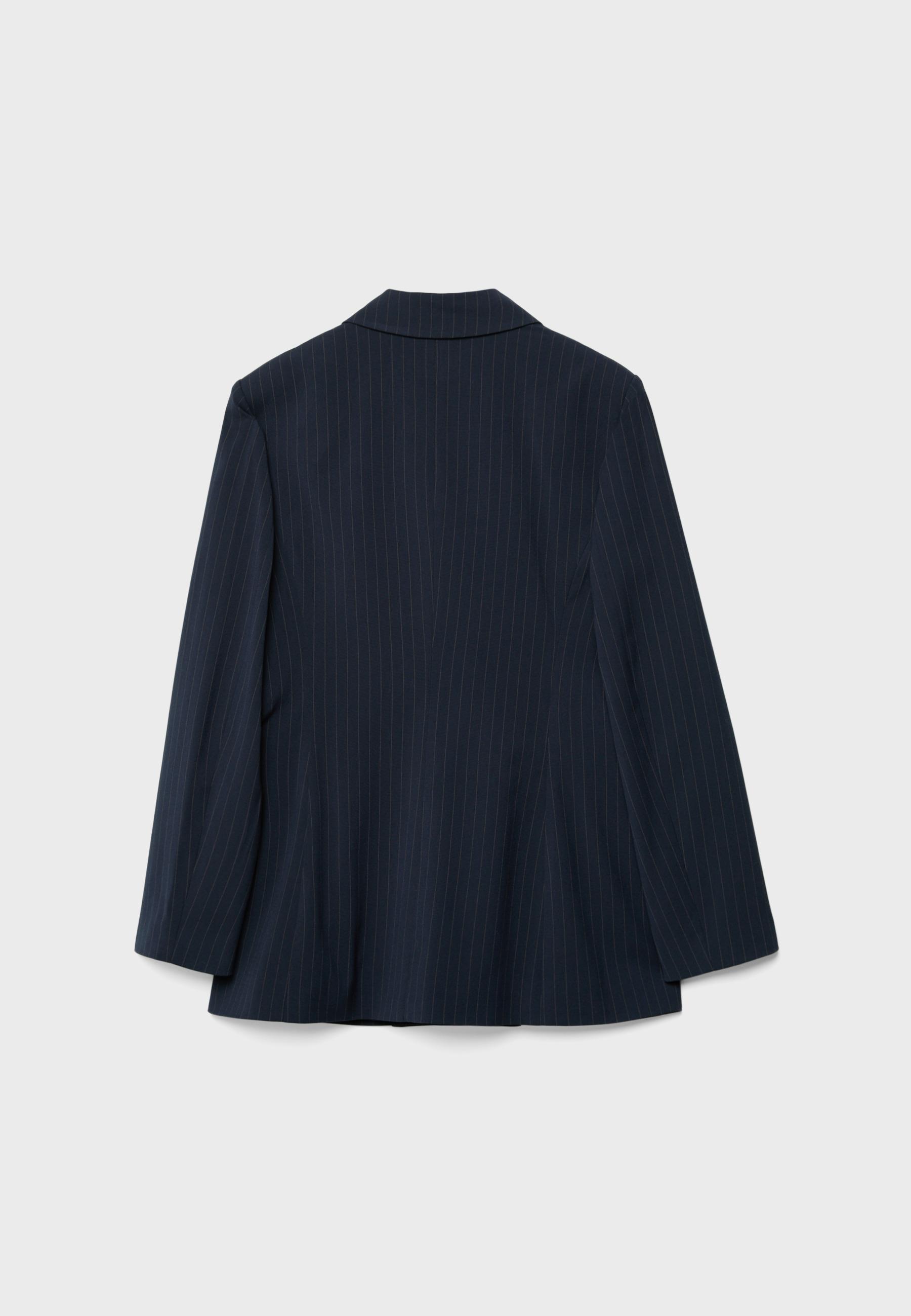 Striped fitted blazer — Navy blue