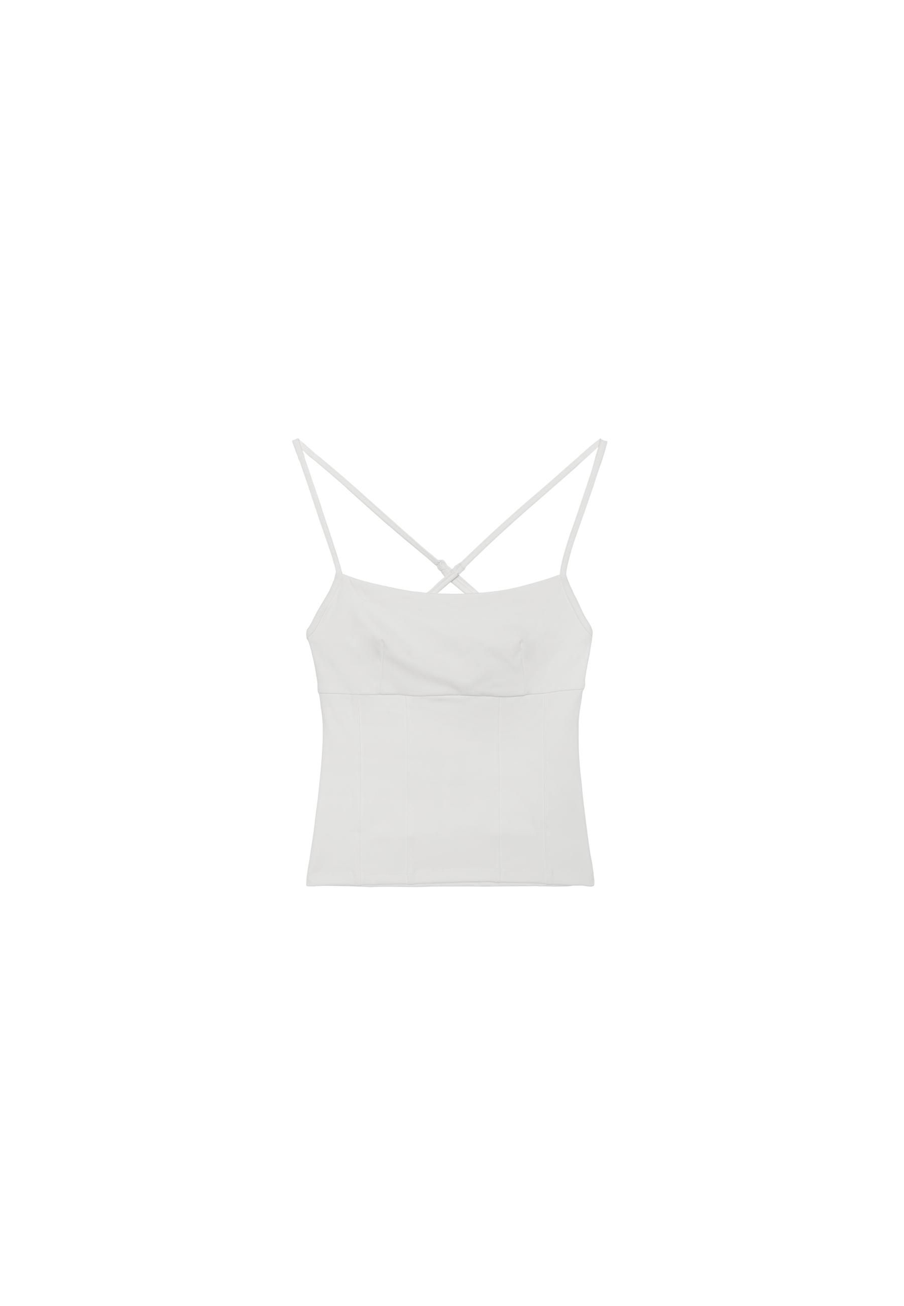 Corset-detail top — Ecru