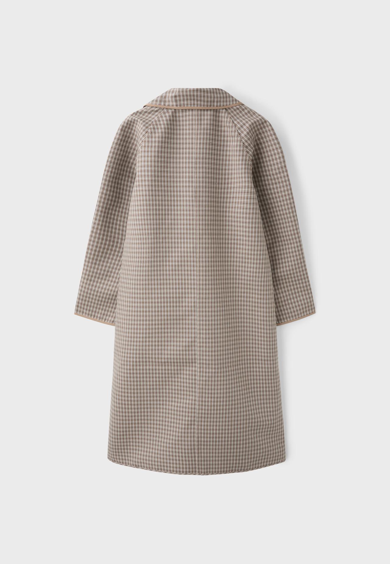 Long reversible check trench coat — Beige