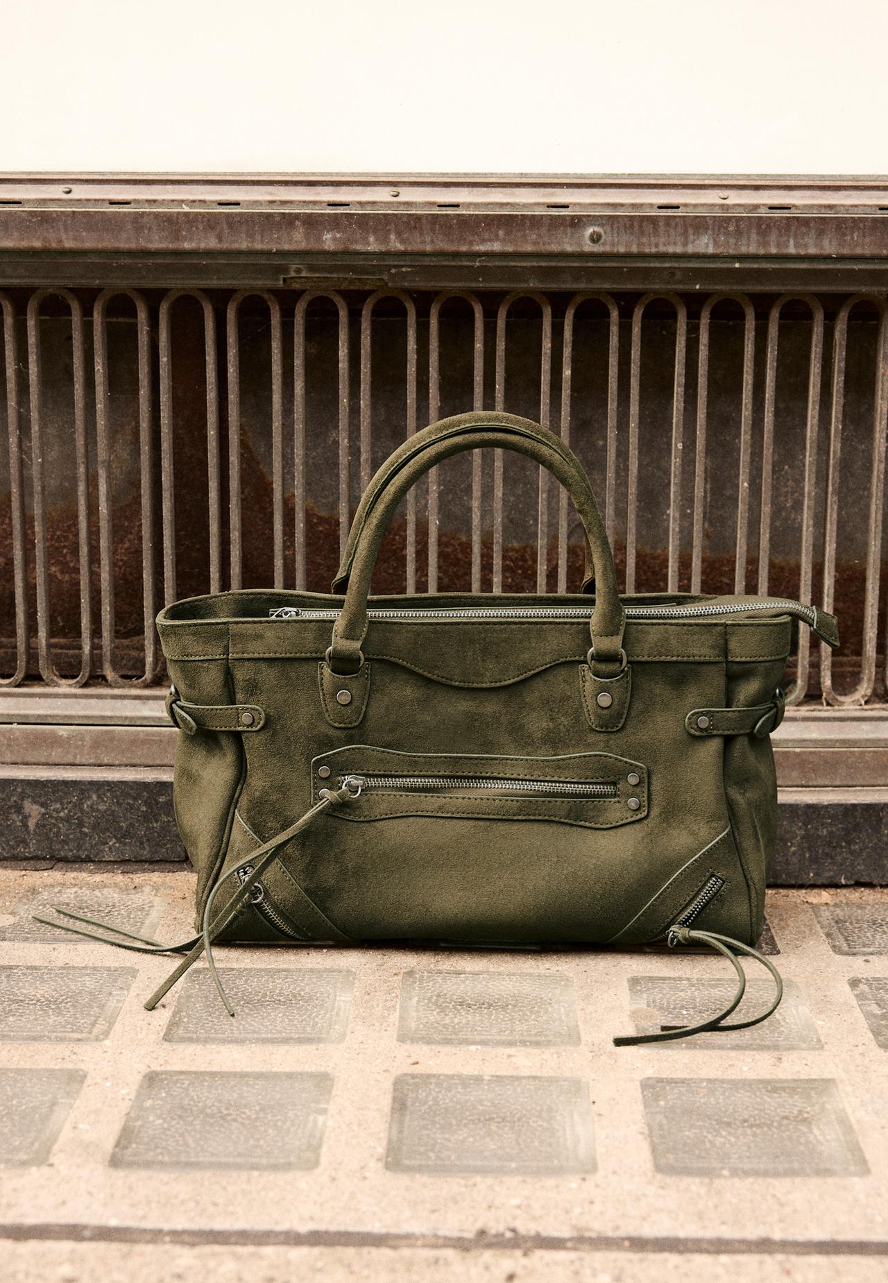 City bag with zip pulls — Khaki