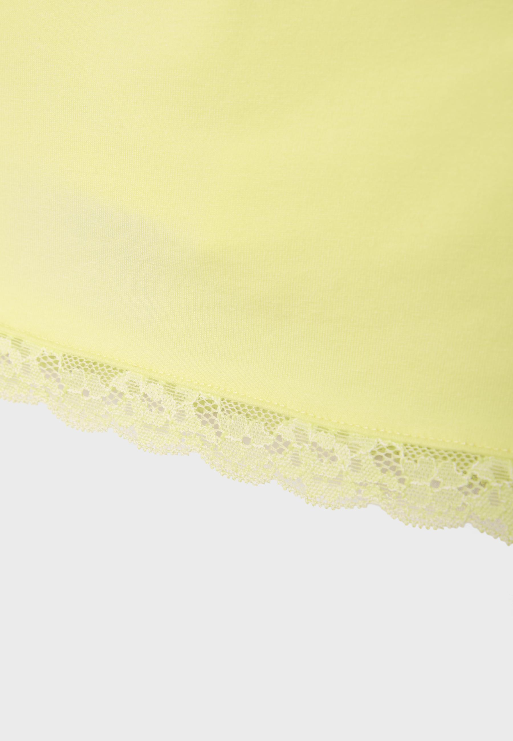 Lace trim mini skort — Pastel yellow