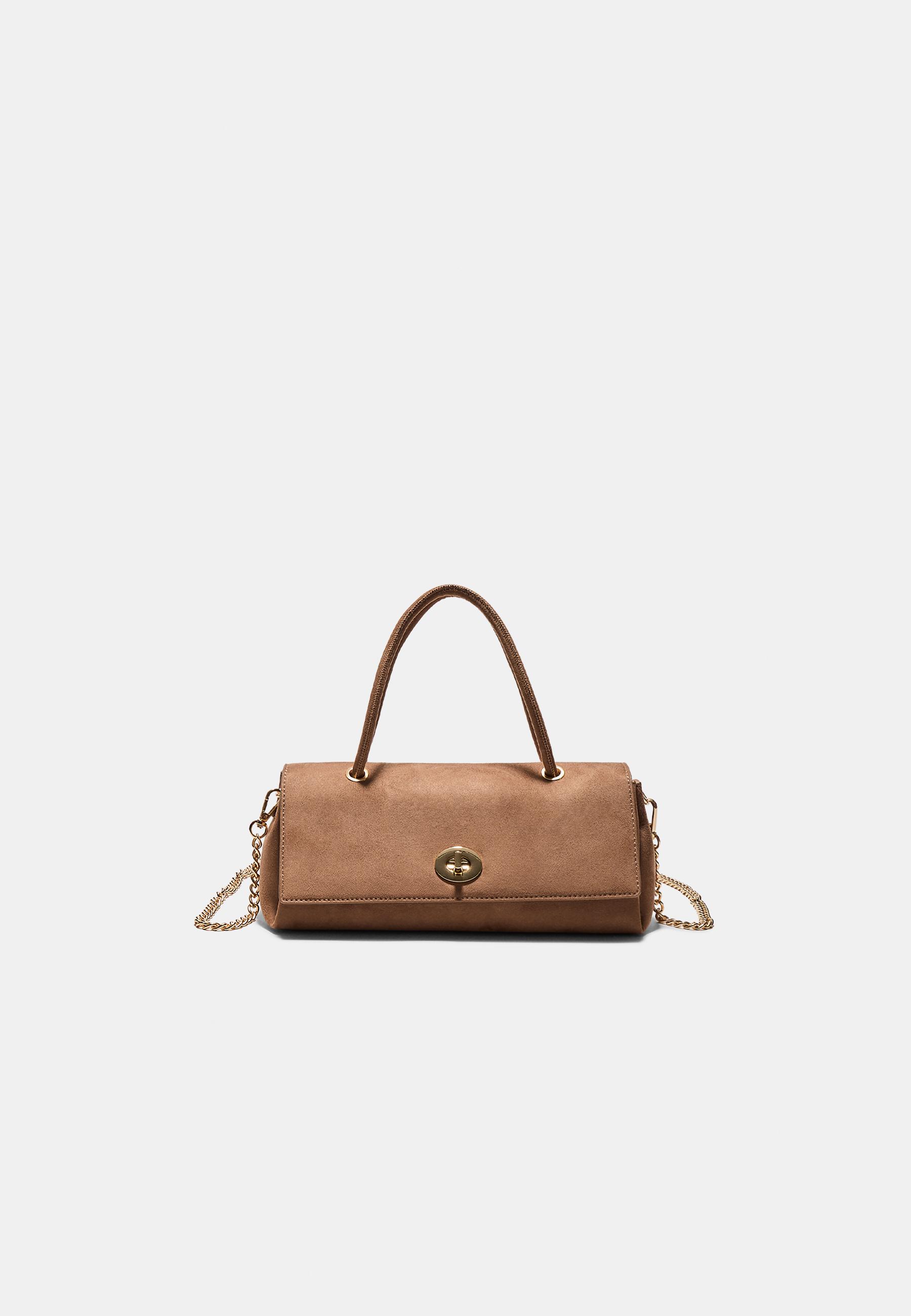 Stradivarius Τσάντα Χιαστί Πόλης Με Διπλό Λουρί Καραμελέ Os