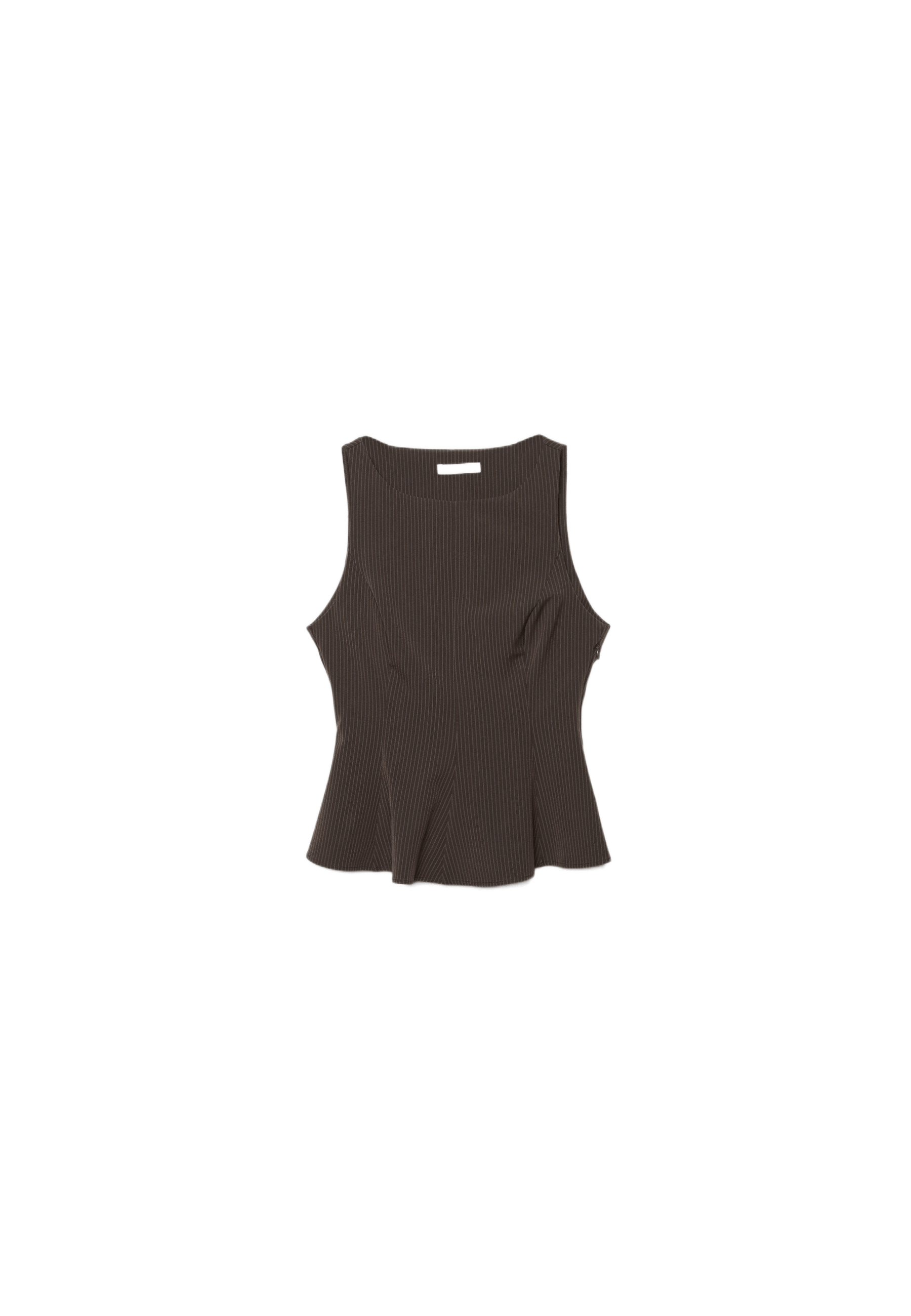Sleeveless peplum top — Brown