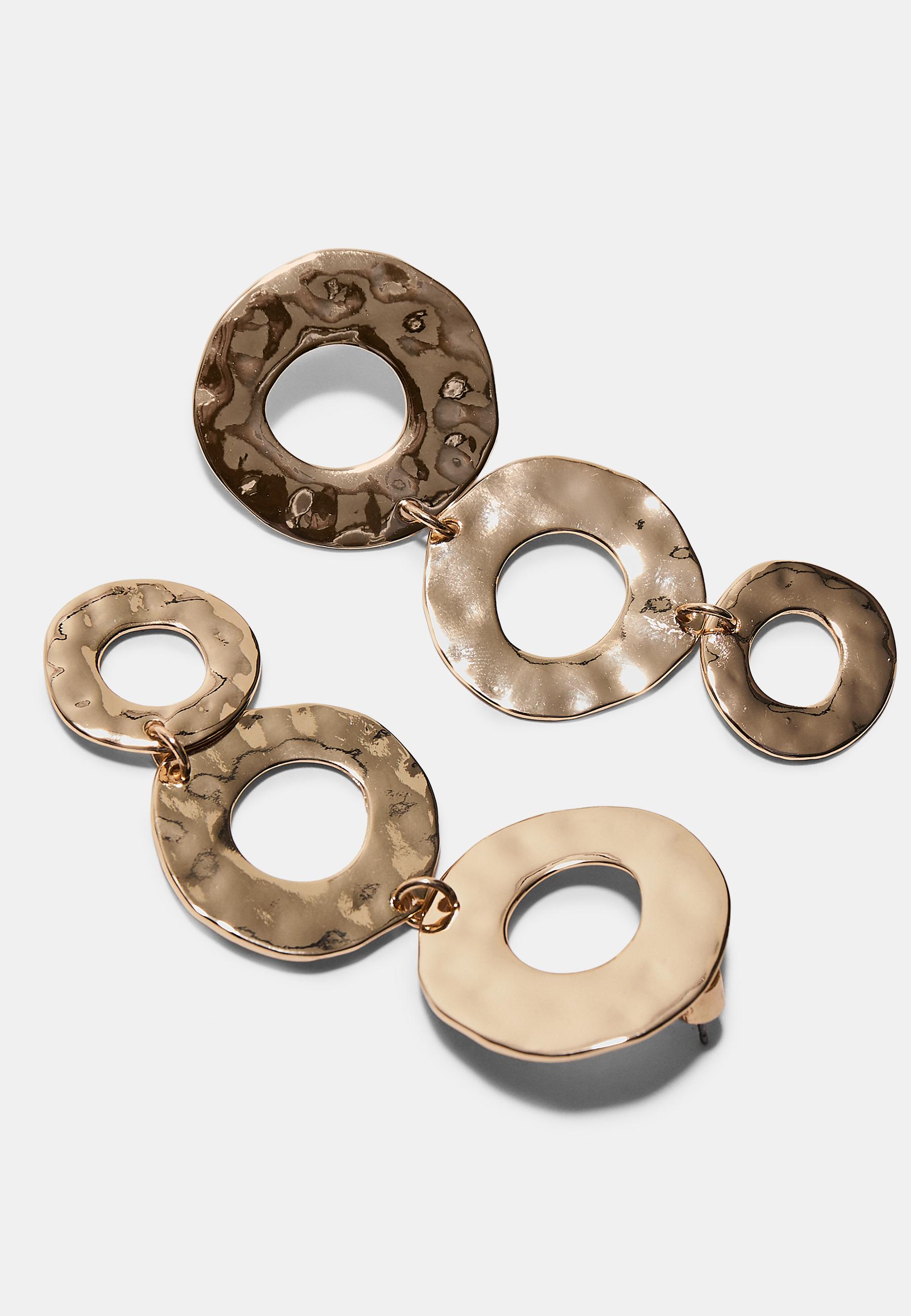 Maxi textured earring — Gold