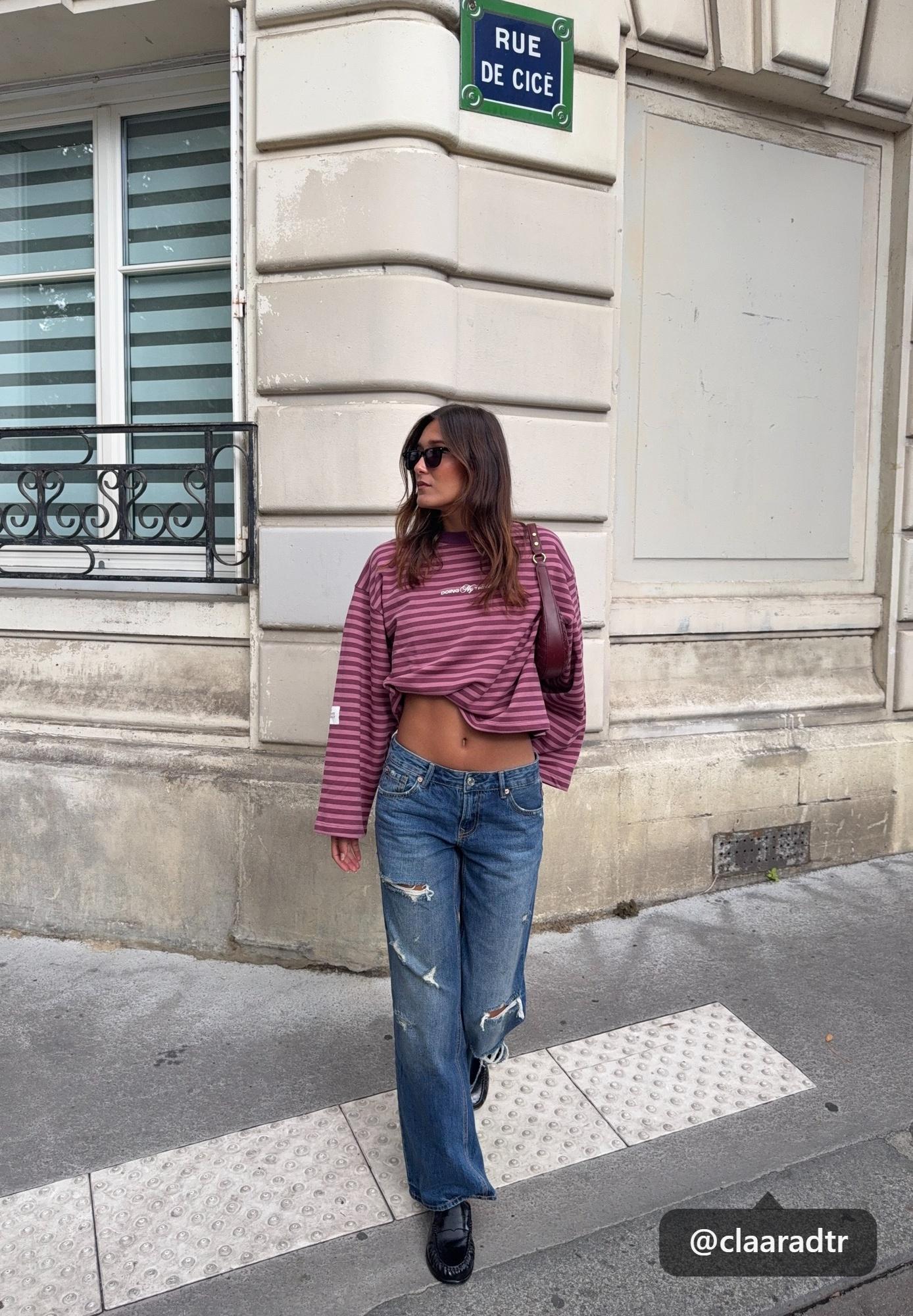 Stradivarius Yırtık detaylı düşük bel straight jean görsel 8