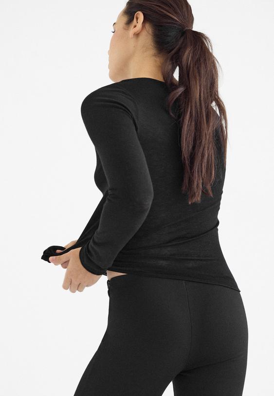 jersey basico lana seda cuello pico