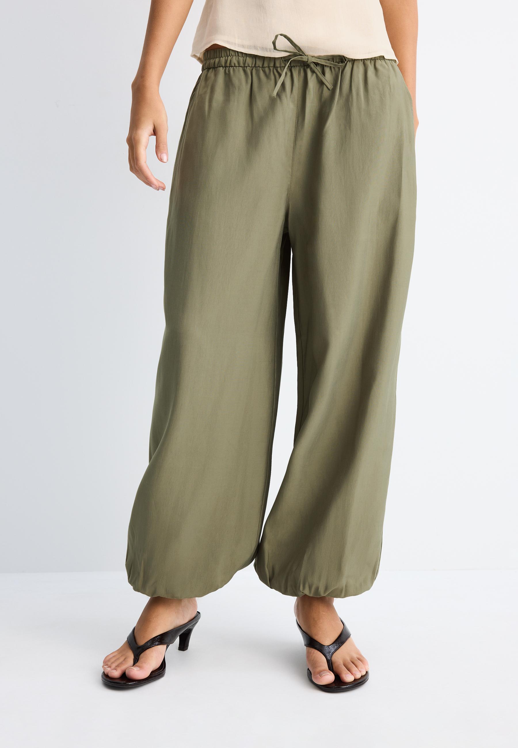 Lyocell sarouel trousers — Khaki