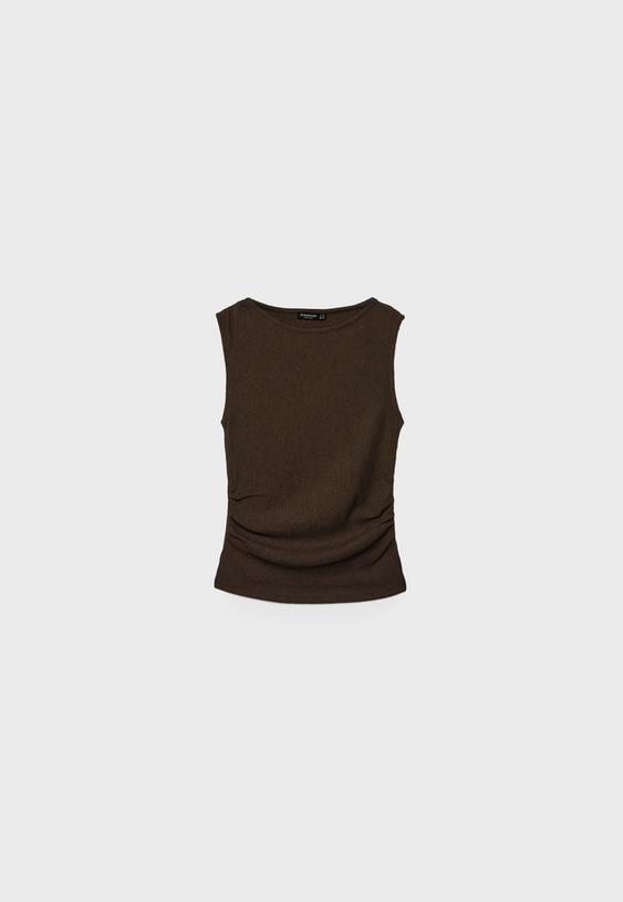 Gathered texture T-shirt