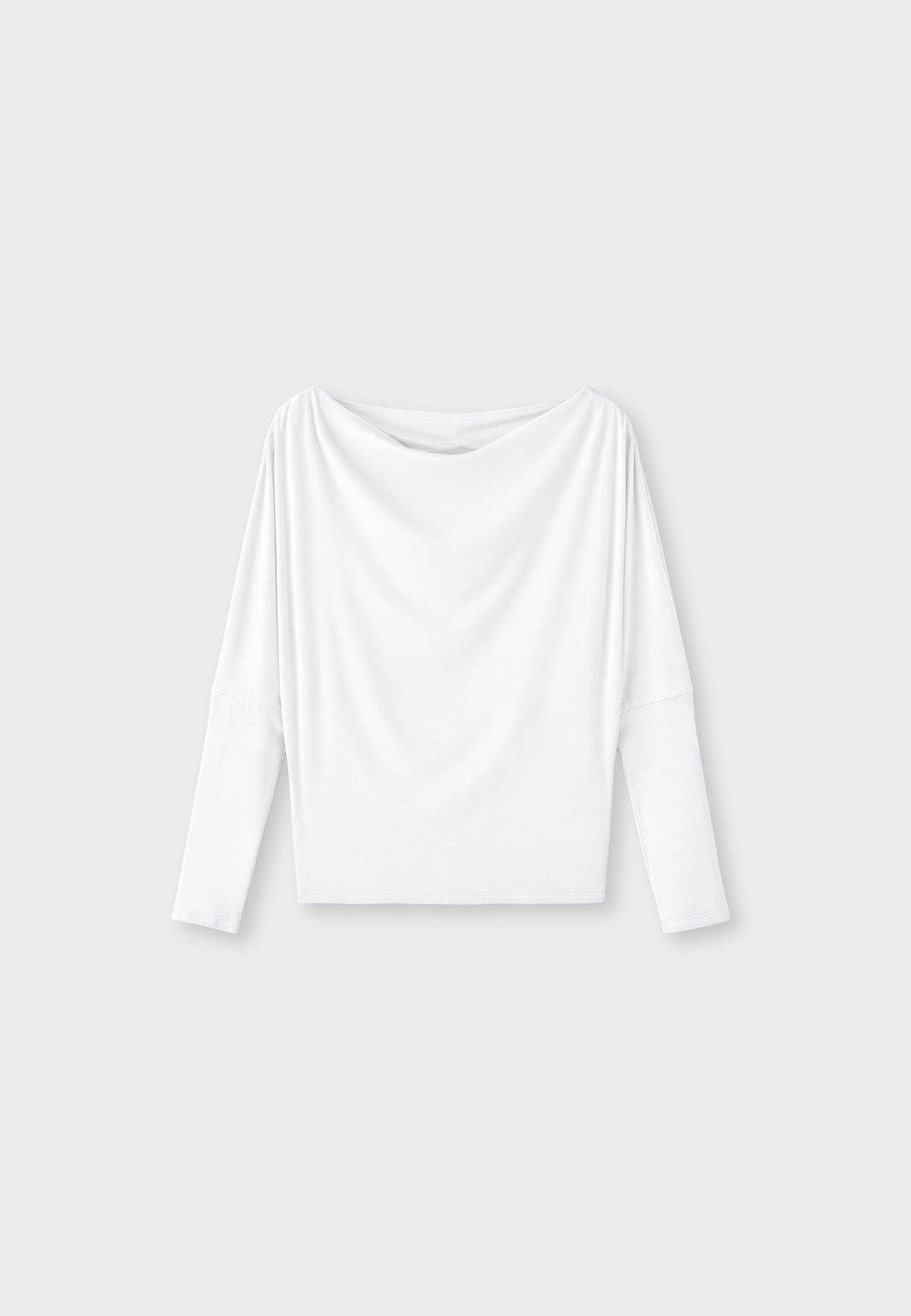 Asymmetric modal T-shirt — Ecru