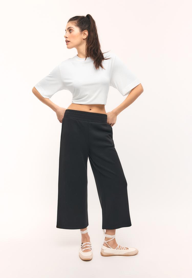 Stradivarius Oversize Μπλουζάκι Απαλής Υφής Εκρού Xs
