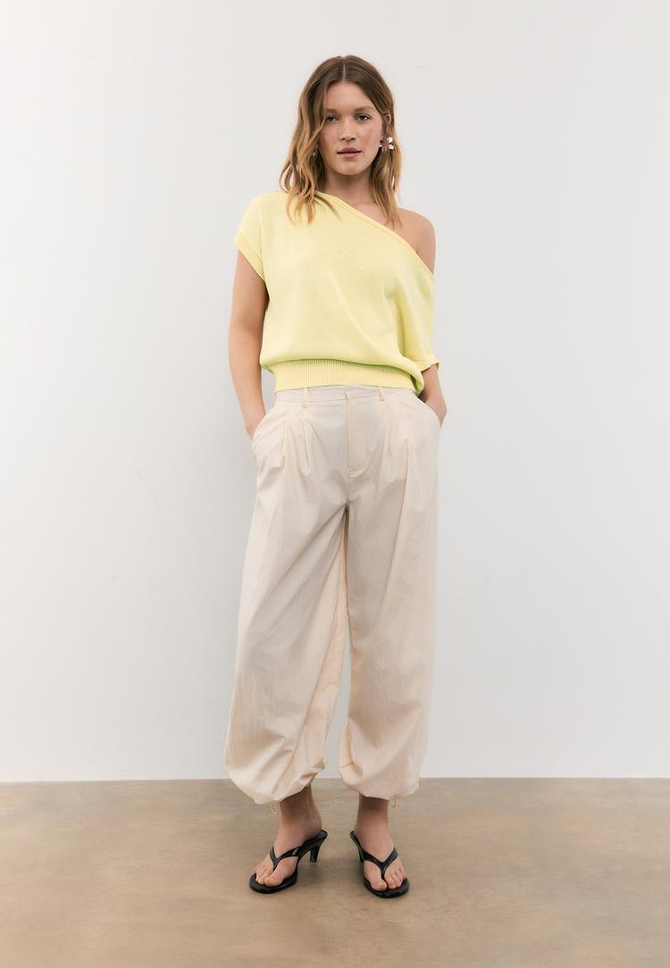 top maille rustique col bateau