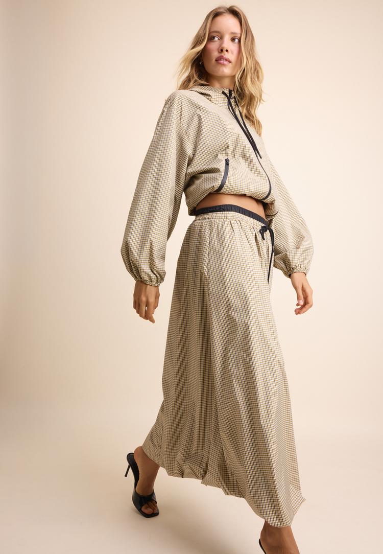 jupe maxi ballon a carreaux