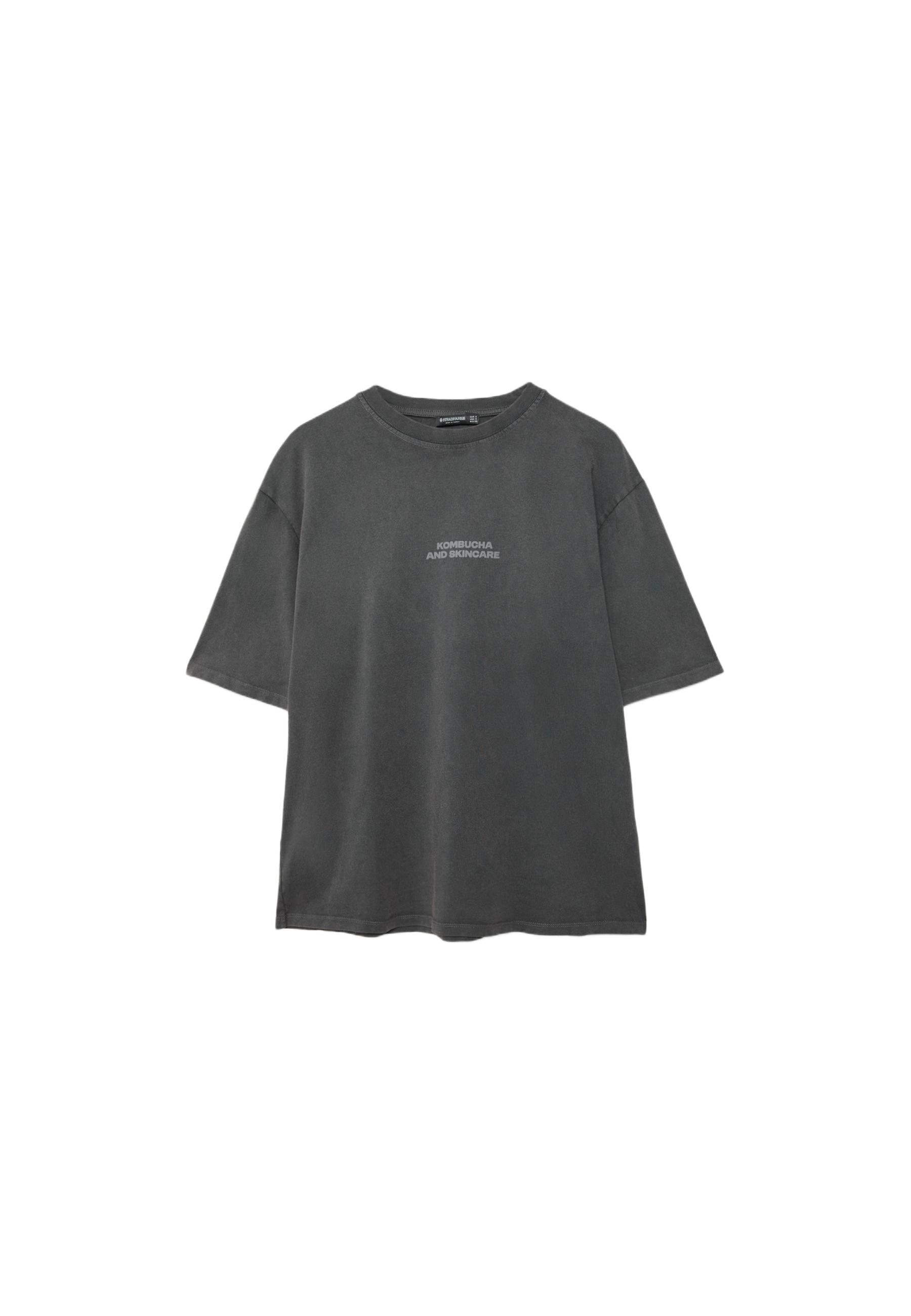 Printed short sleeve T-shirt — Dark grey