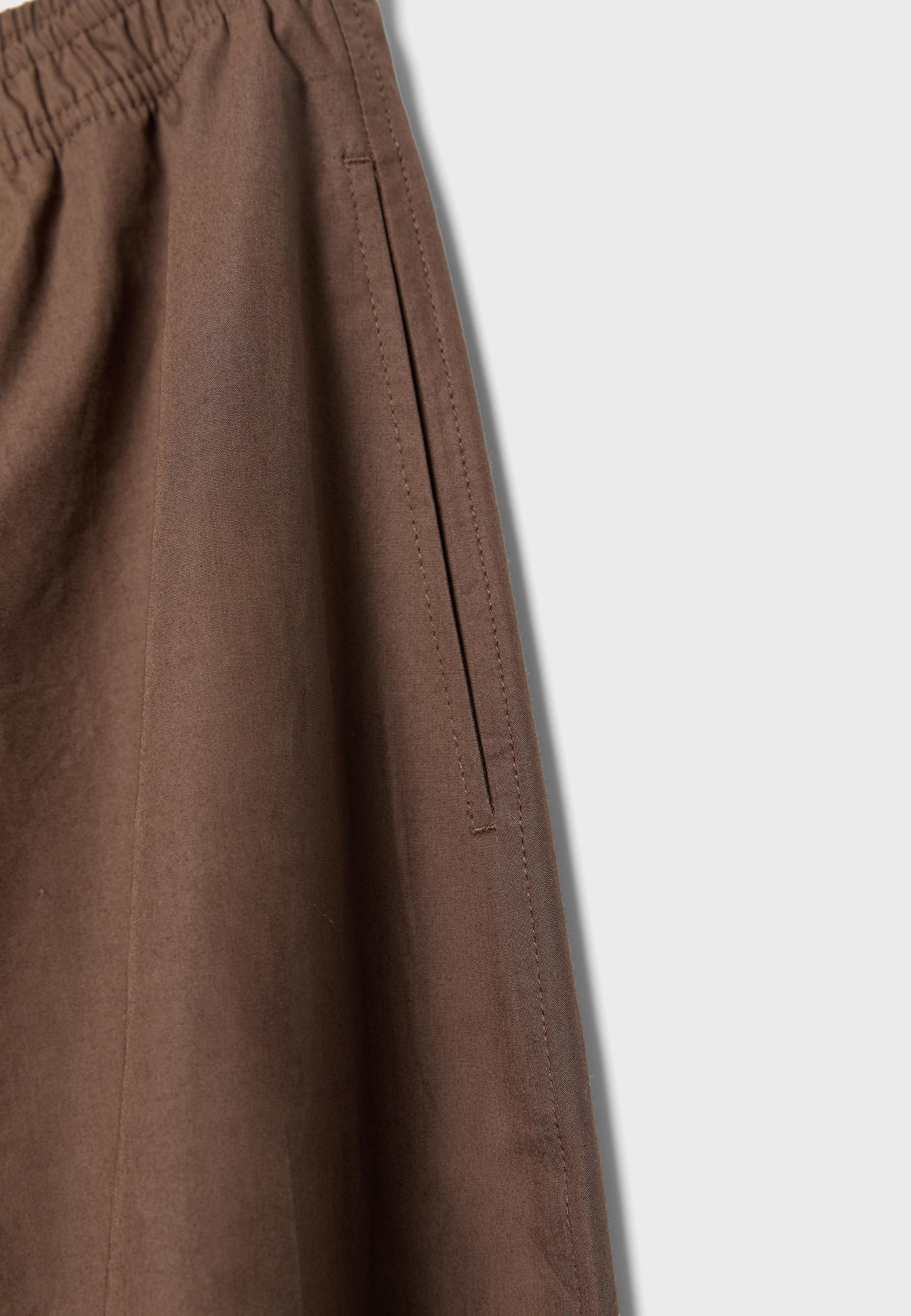 Poplin volume trousers — Brown