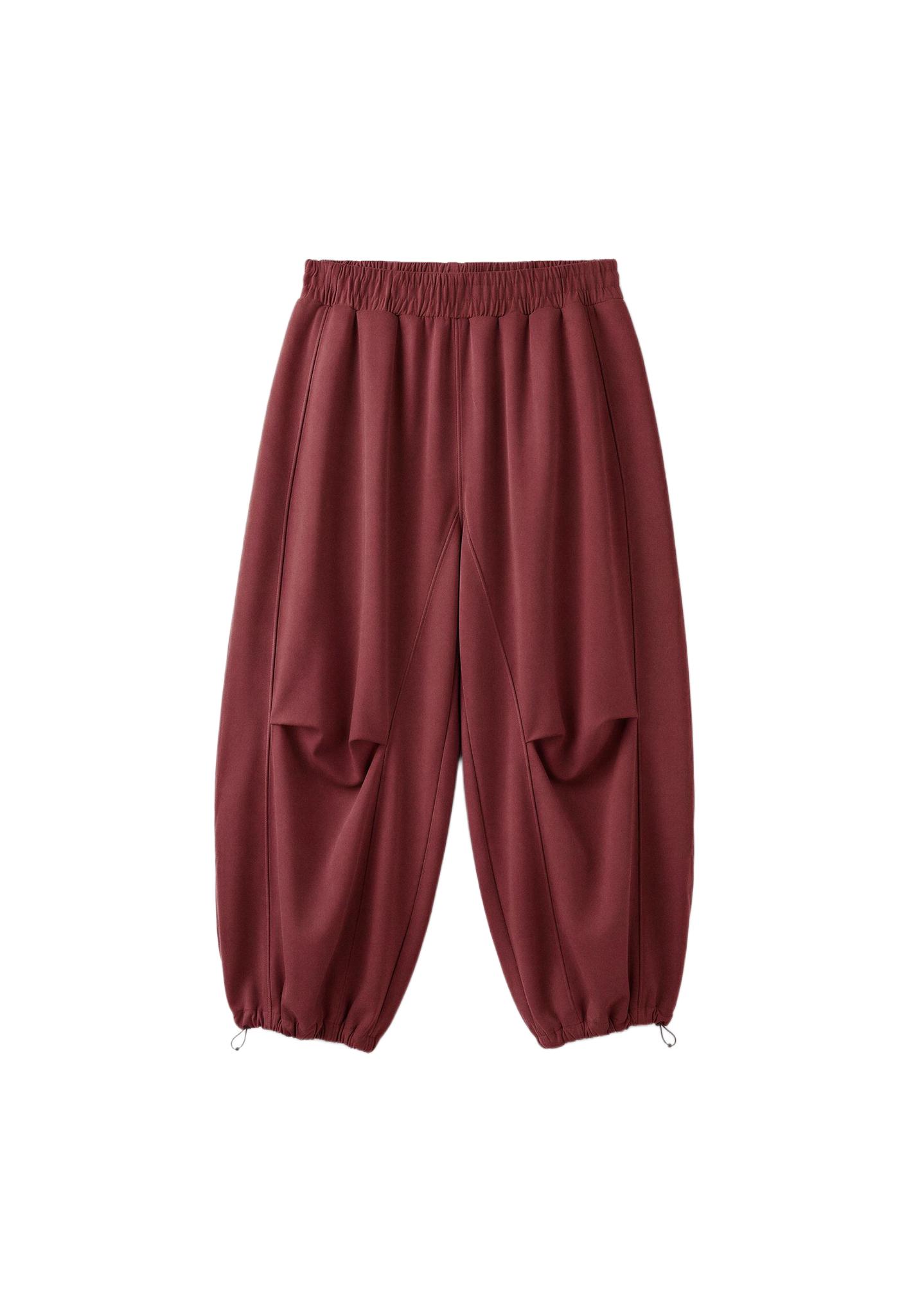Balloon jogger trousers with toggles — Dark red