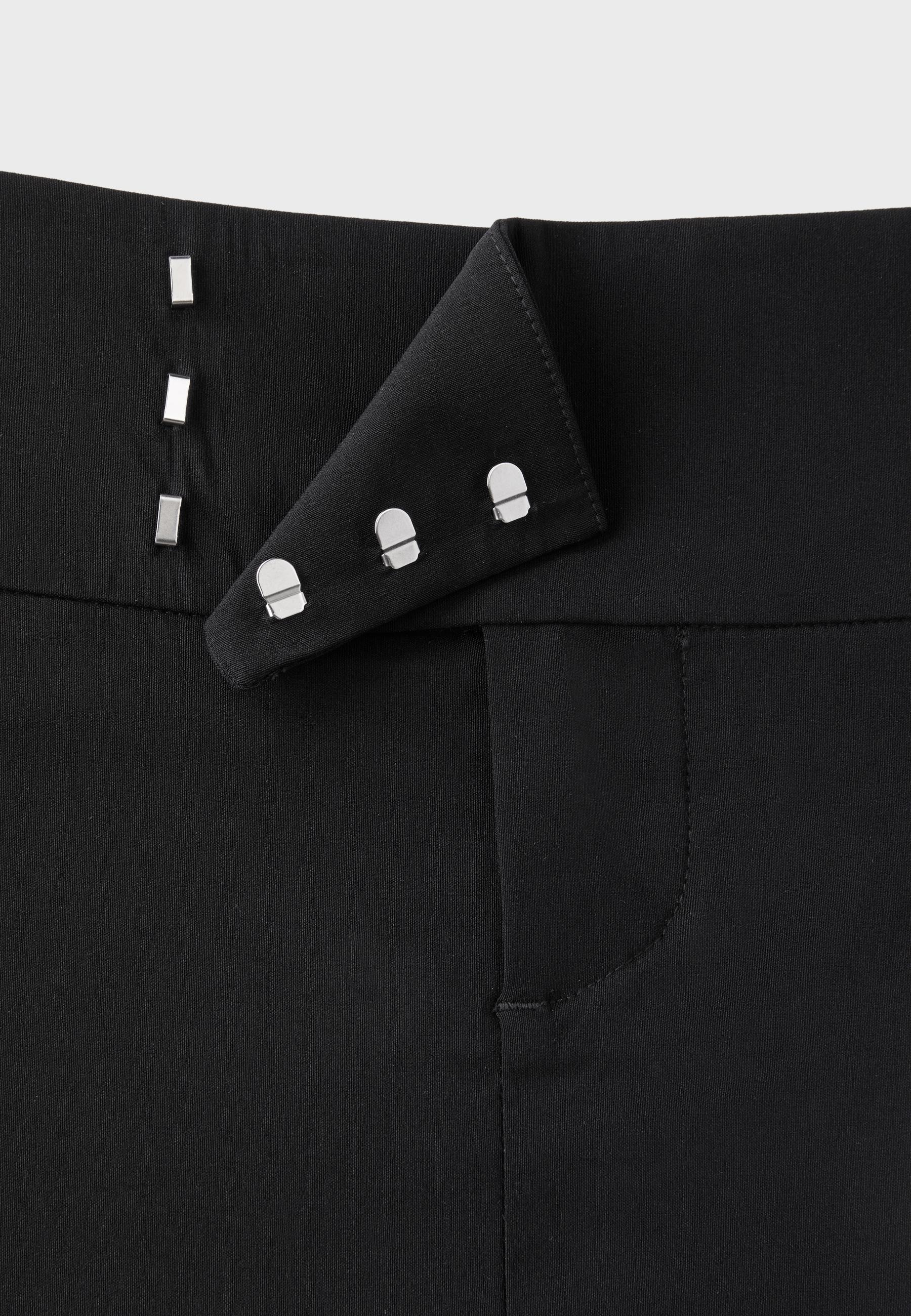 Wide waistband mini skort — Black