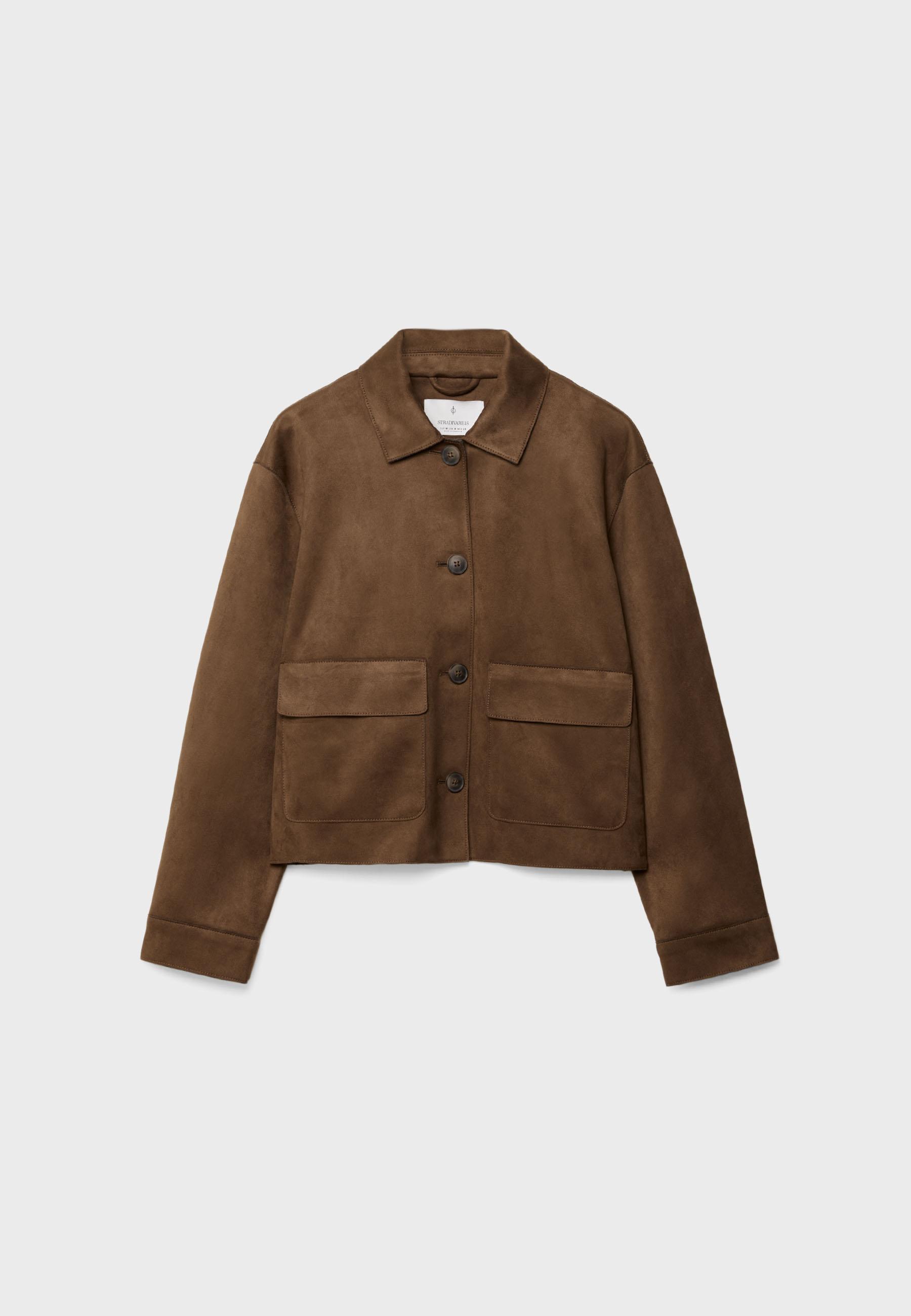 Suni süet cepli ceket