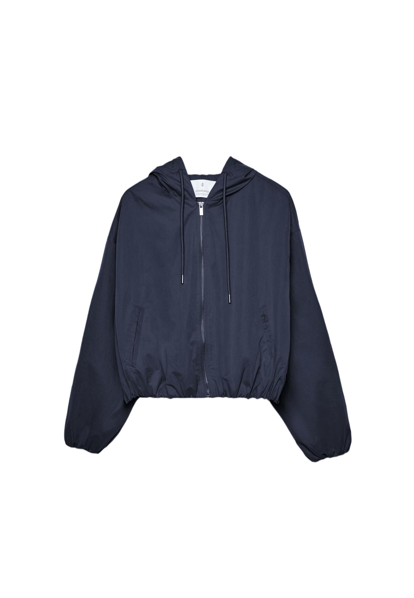 Basic naylon kapüşonlu ceket - Görsel 10