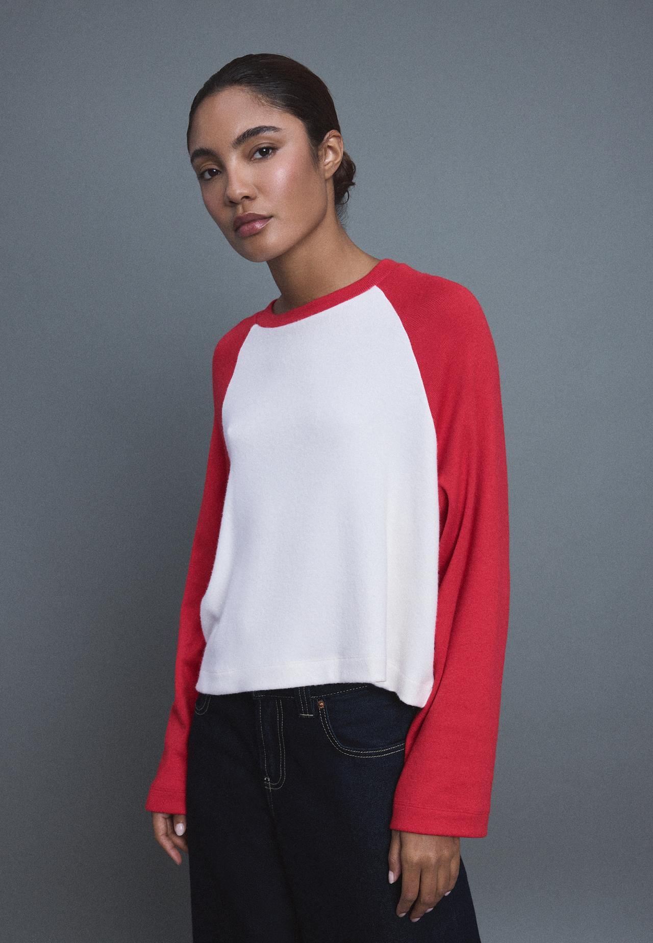Raglan sleeve jumper — Red
