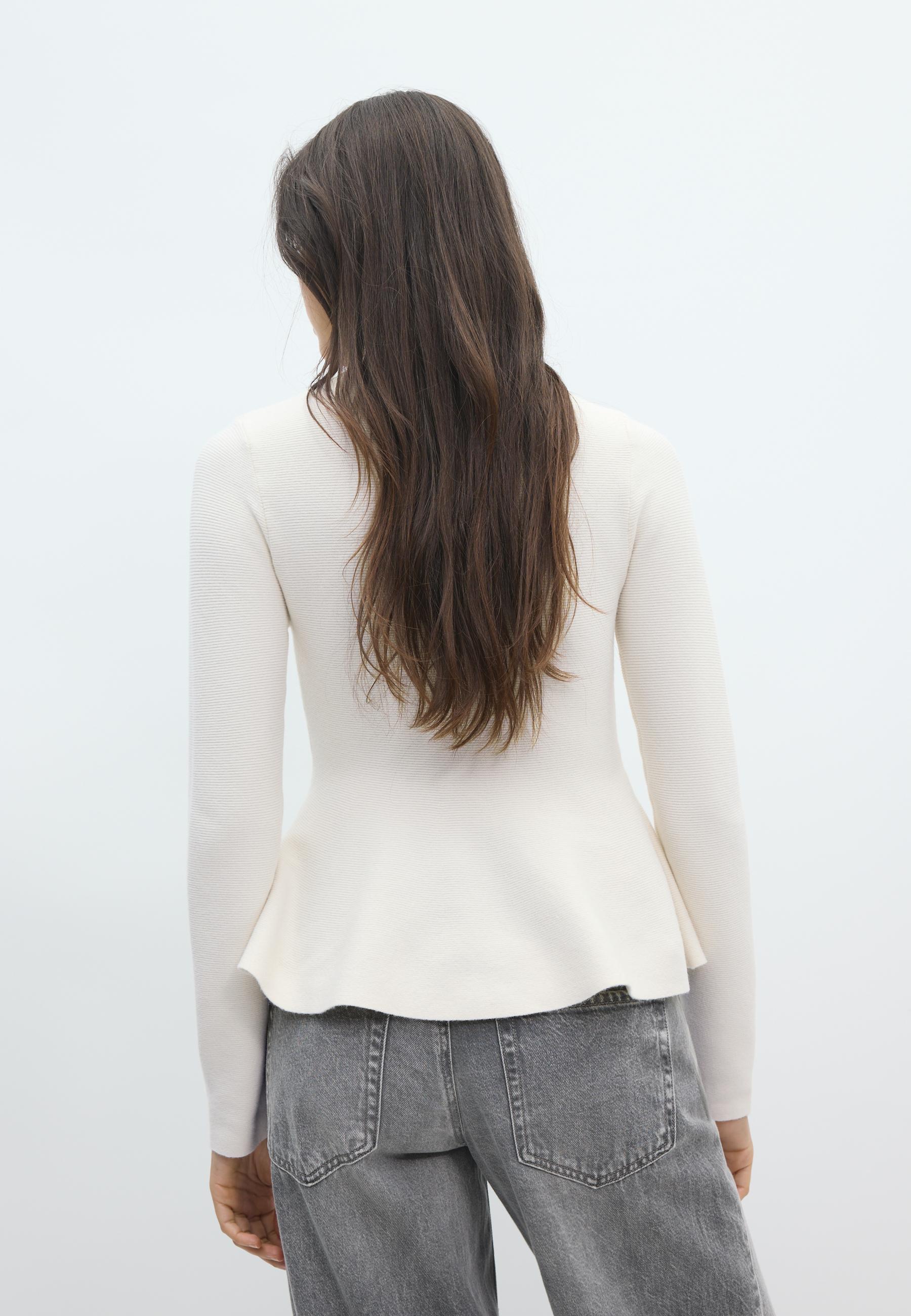 Peplum knit sweater — Ice