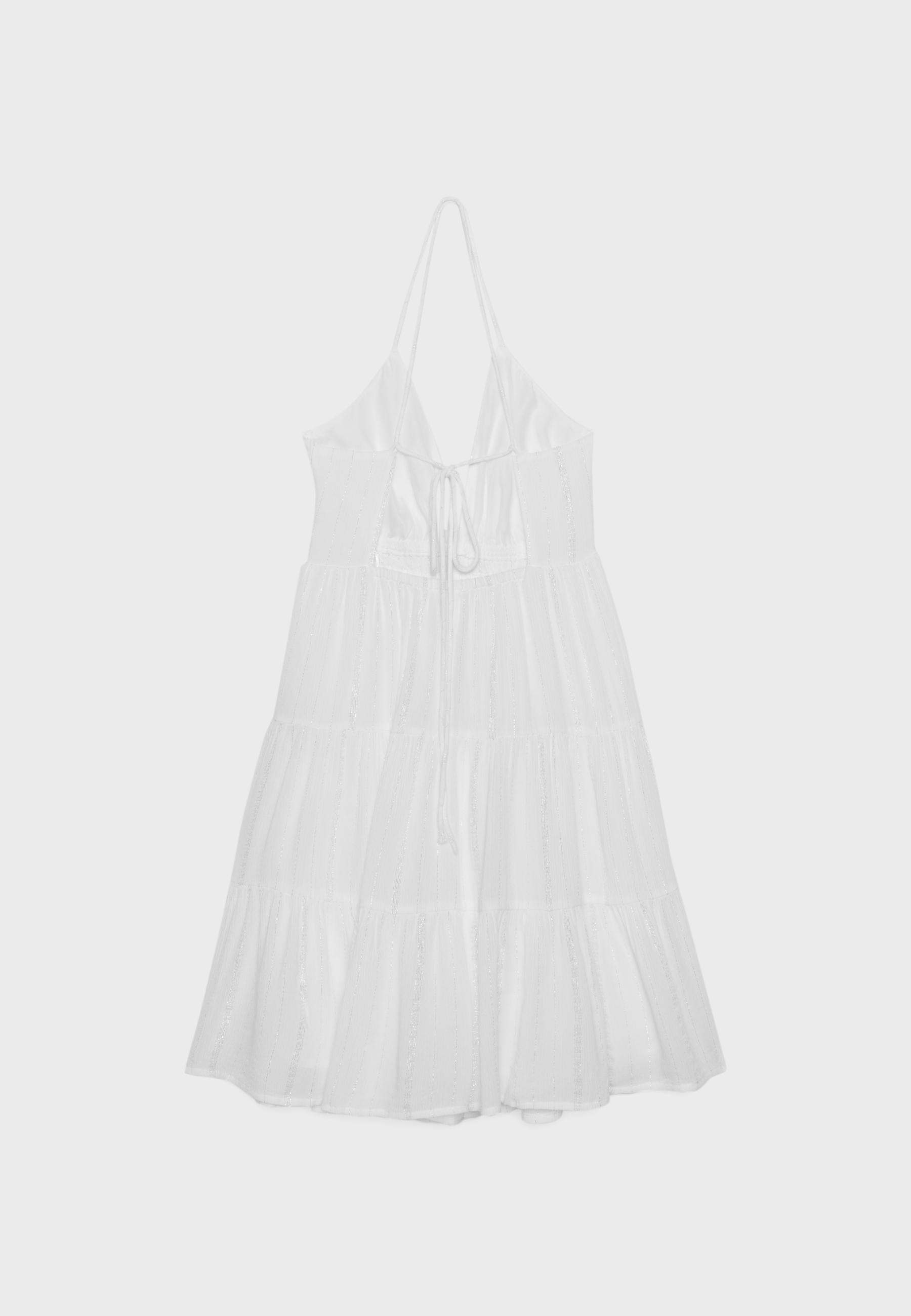 Short dress with open back — White