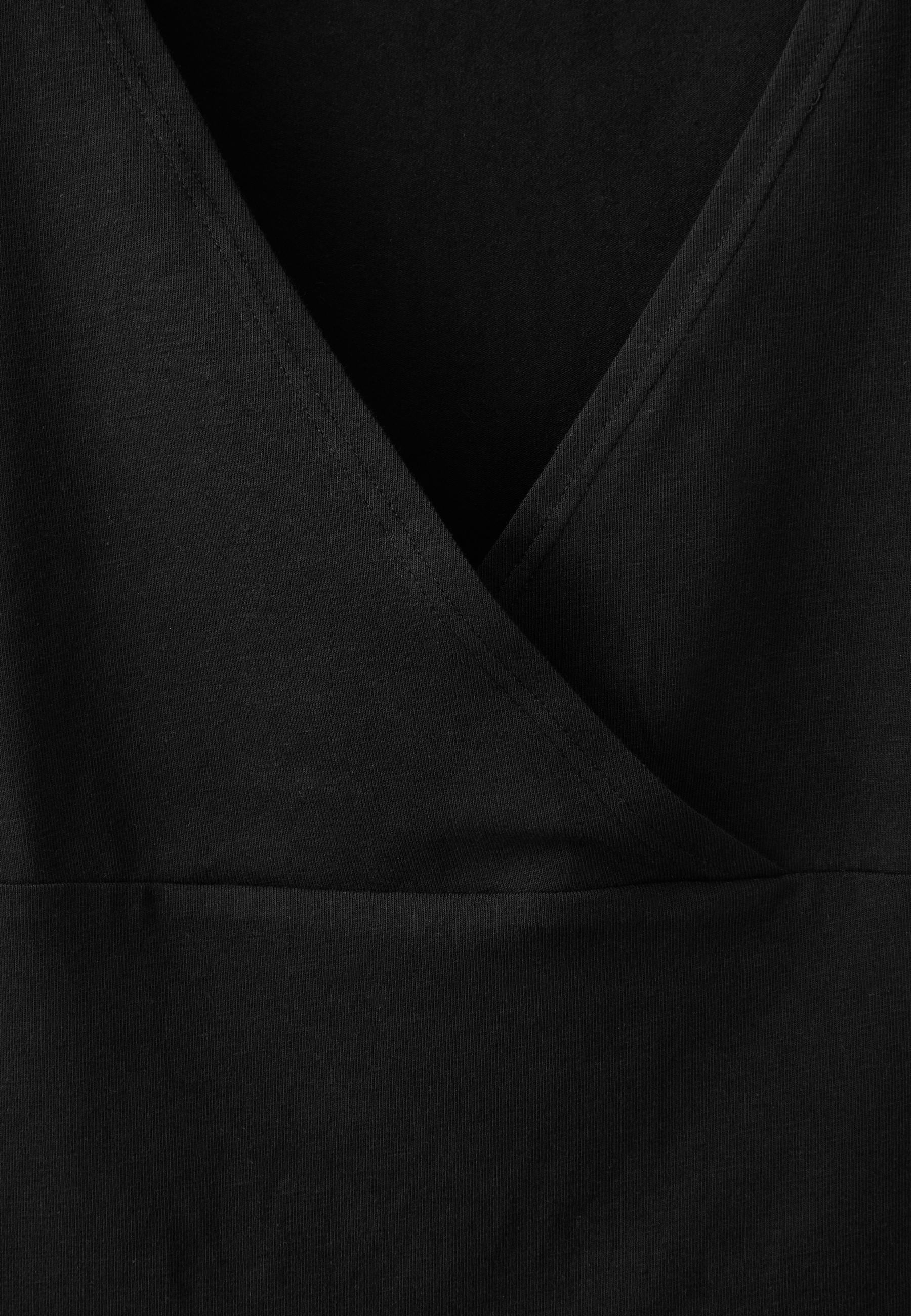 Under-bust short sleeve top — Black