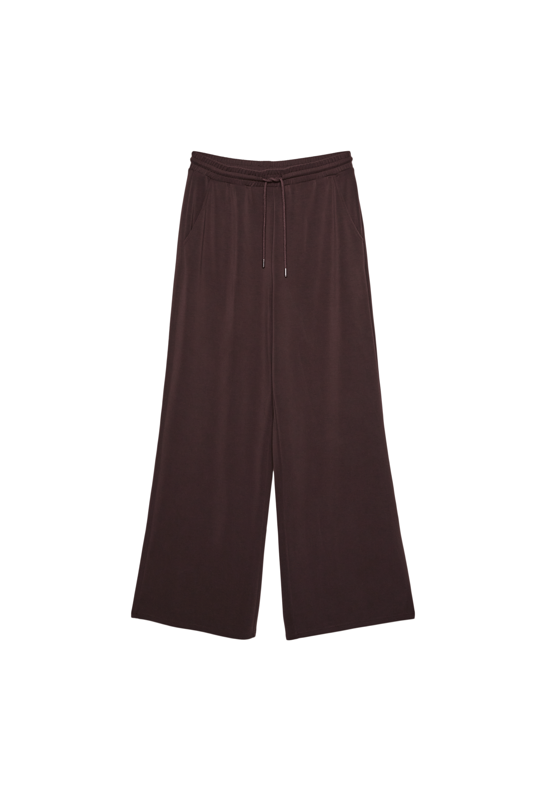 Soft-touch palazzo joggers — Brown
