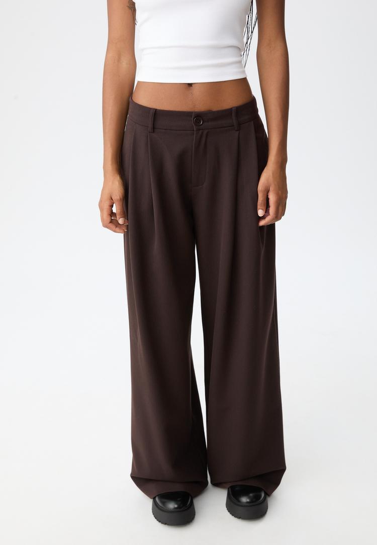 pantalon vestir wide leg pinzas