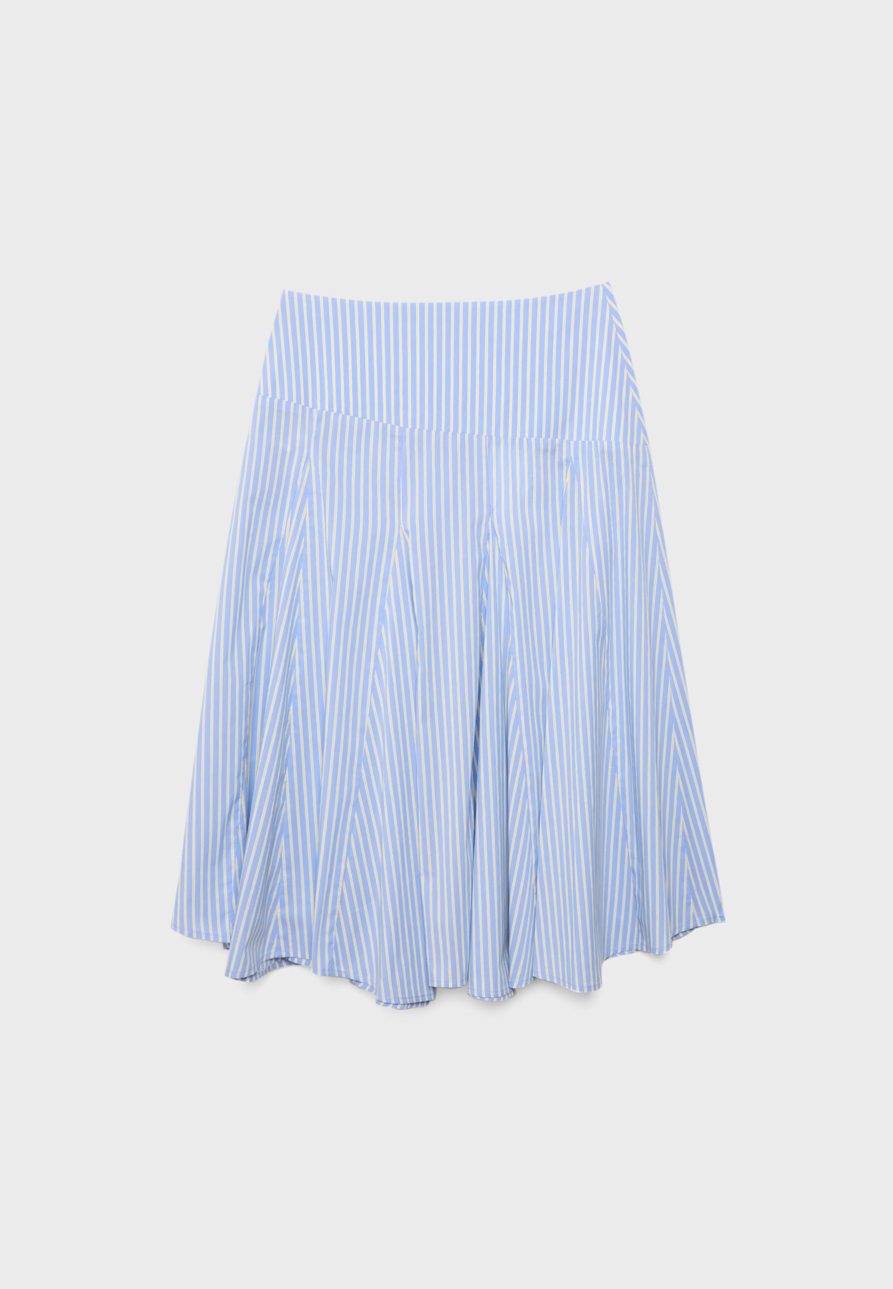 Poplin asymmetric midi skirt — Blue