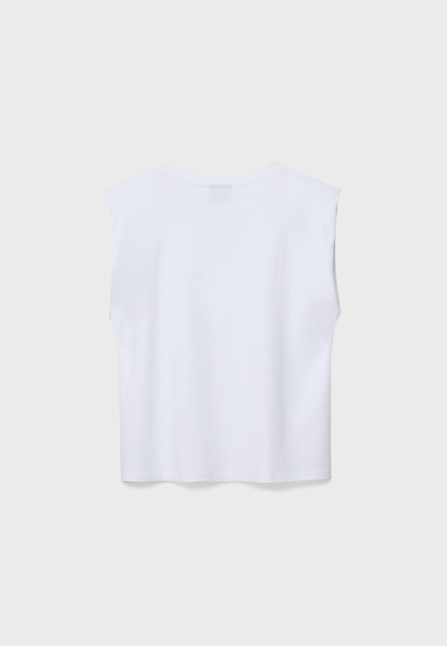B05 Padded shoulder basic T-shirt — White