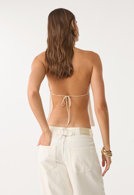 haltertop met lovertjes