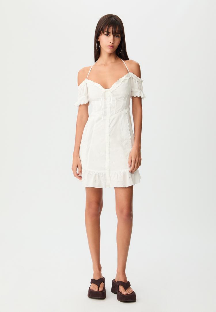 robe fluide courte brodee