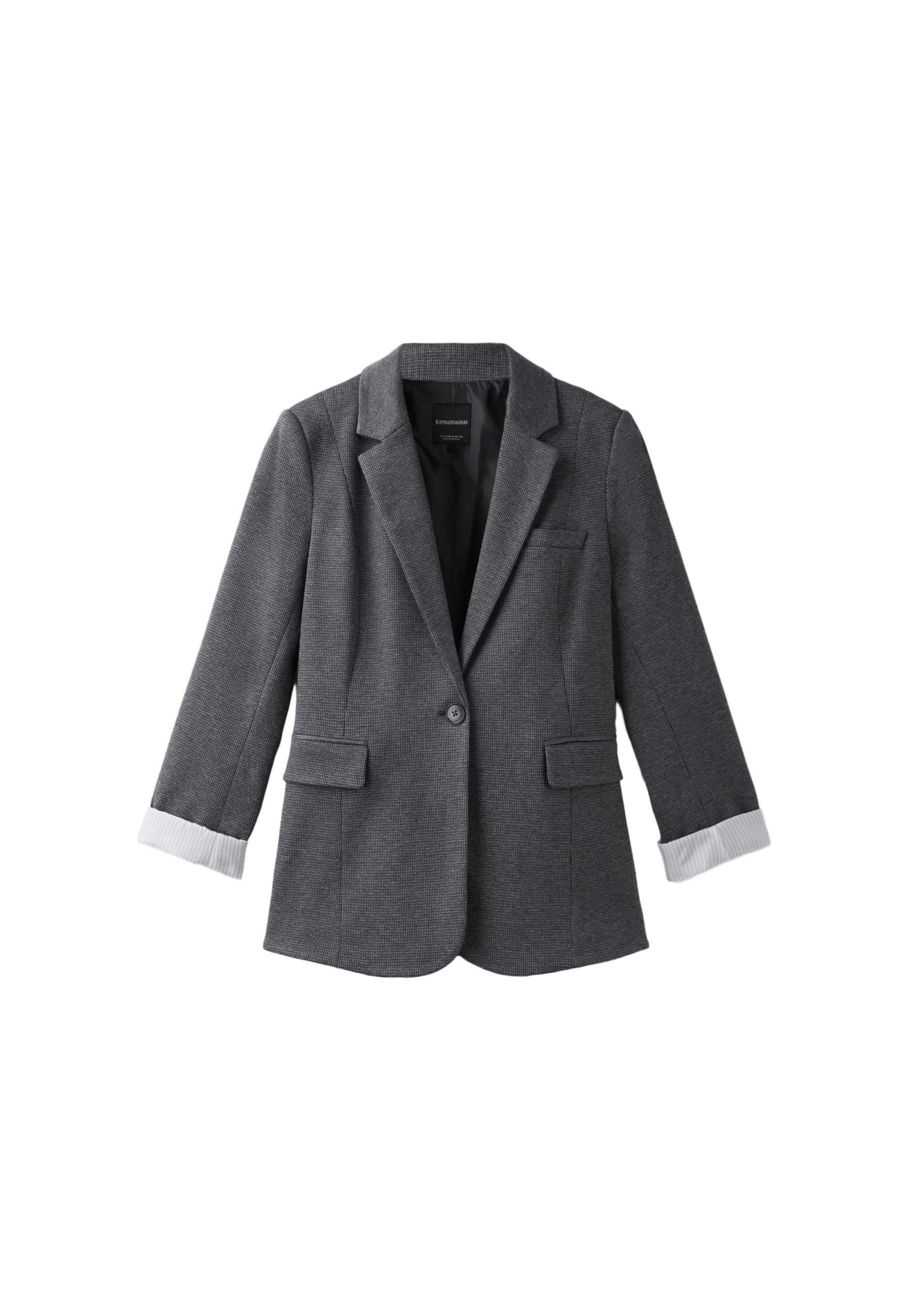 Regular fit houndstooth blazer — Grey