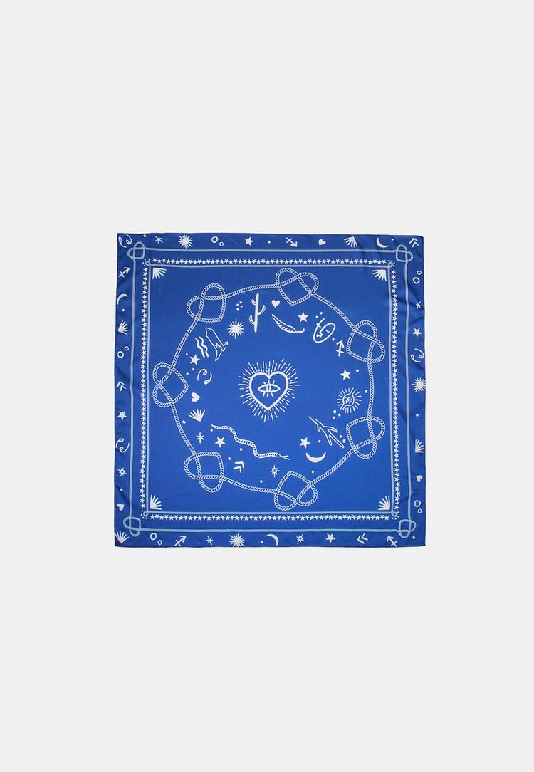 Stradivarius Μαντήλι Με Κορδόνι Και Καρδιά Μπλε Os