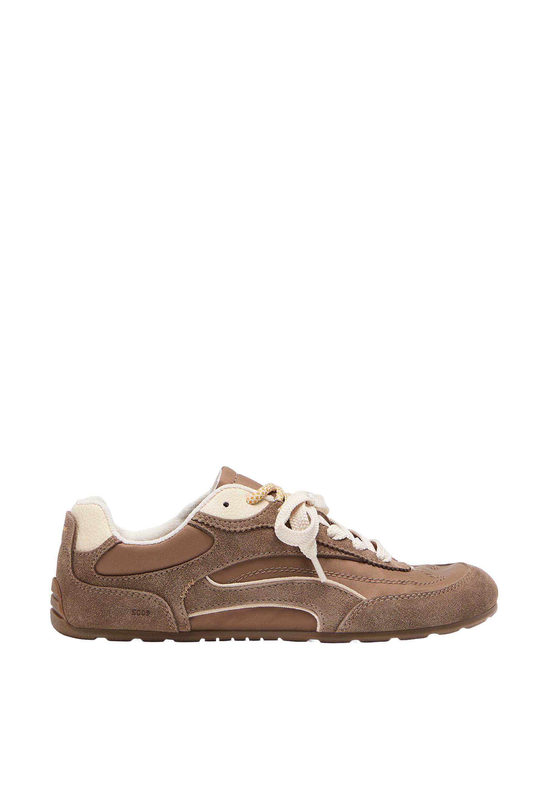 S009 Leather-detail barefoot trainers — BROWN