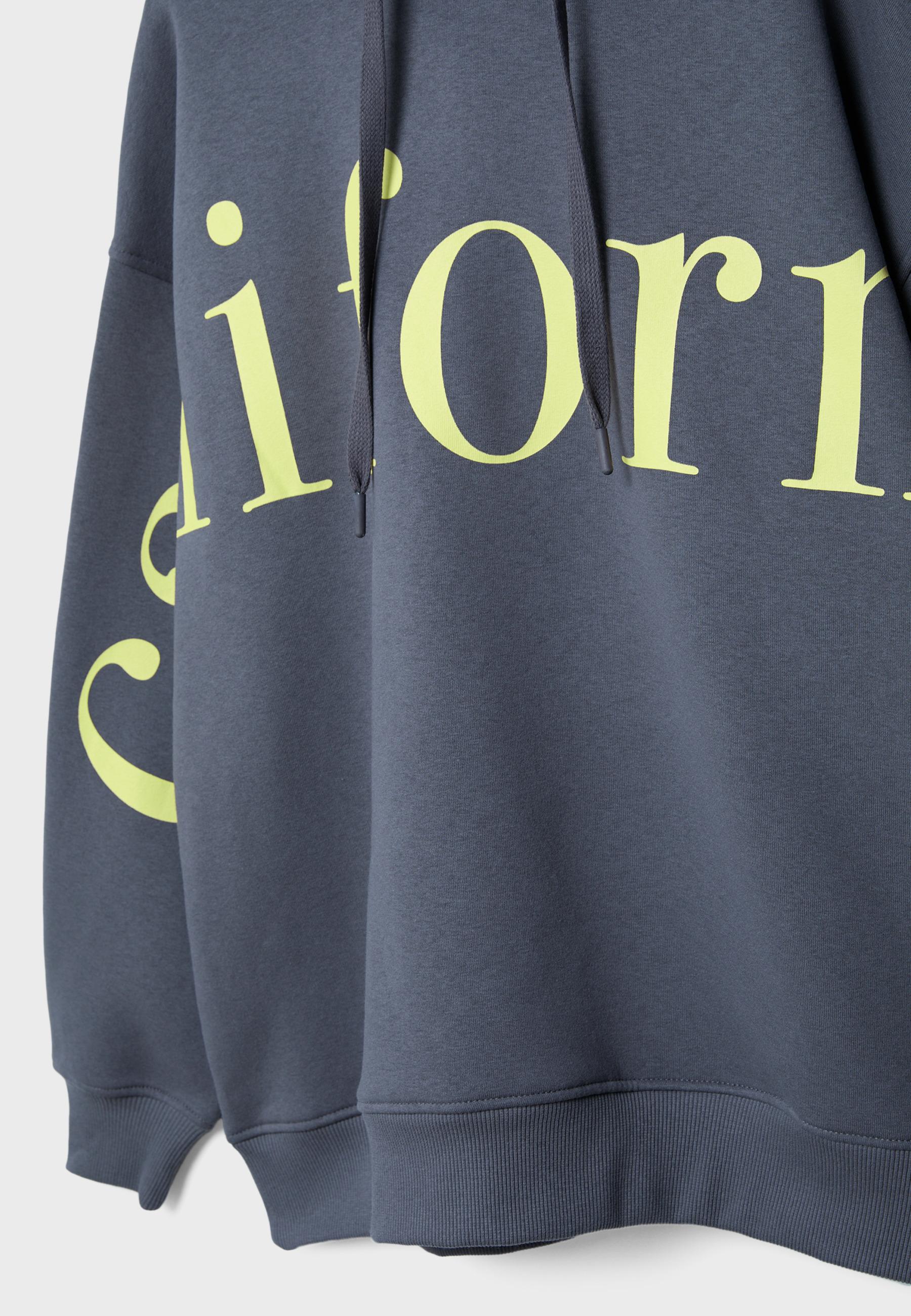 Printed hoodie — Dark grey