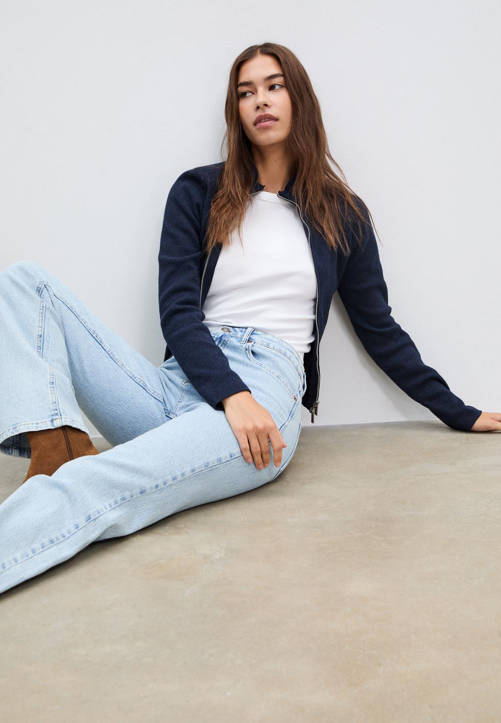D98 straight-leg vintage effect jeans