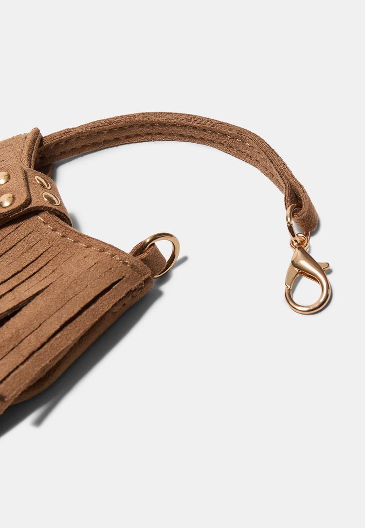 Stradivarius Μπρελόκ Charm Τσάντα Με Κρόσσια Μπεζ Os φωτογραφία