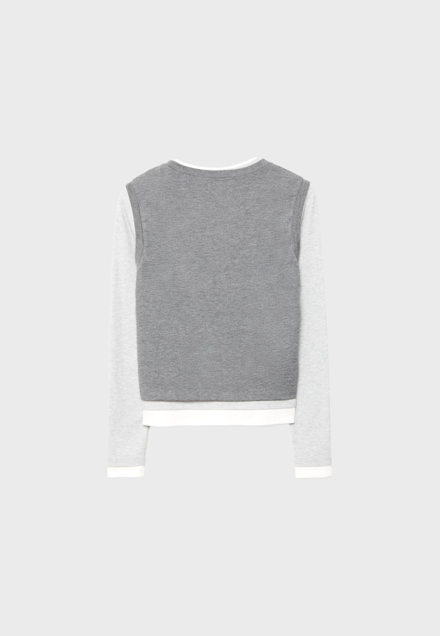 Triple garment long sleeve T-shirt — Dark grey