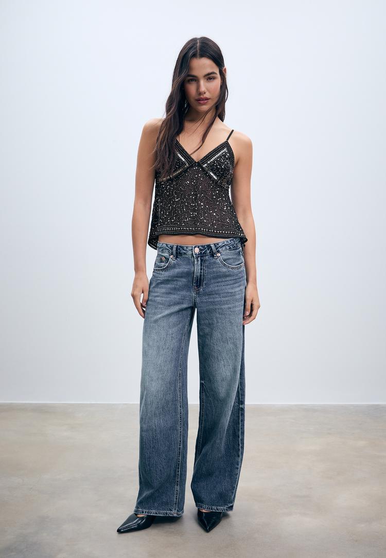 embroidered strappy top
