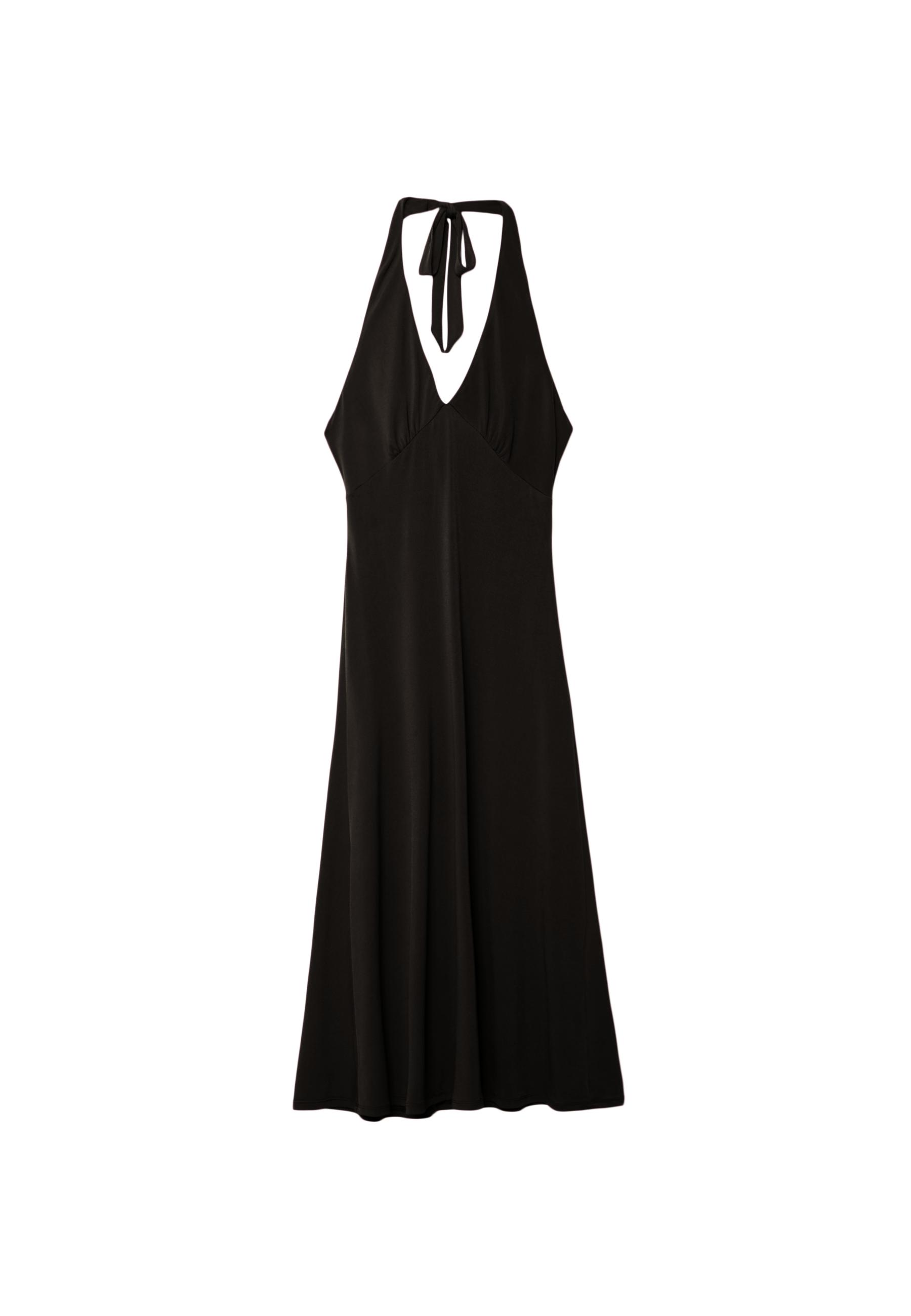 Midi dress with knot in back — Black