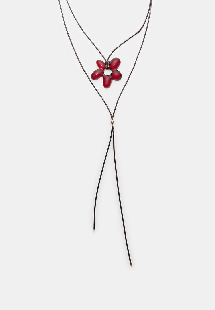 Stradivarius Blommigt Snörhalsband Os
