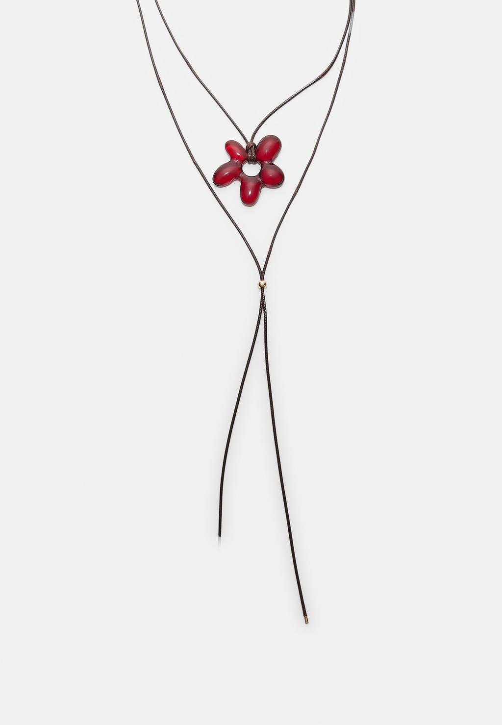 Collana cordoncino fiore