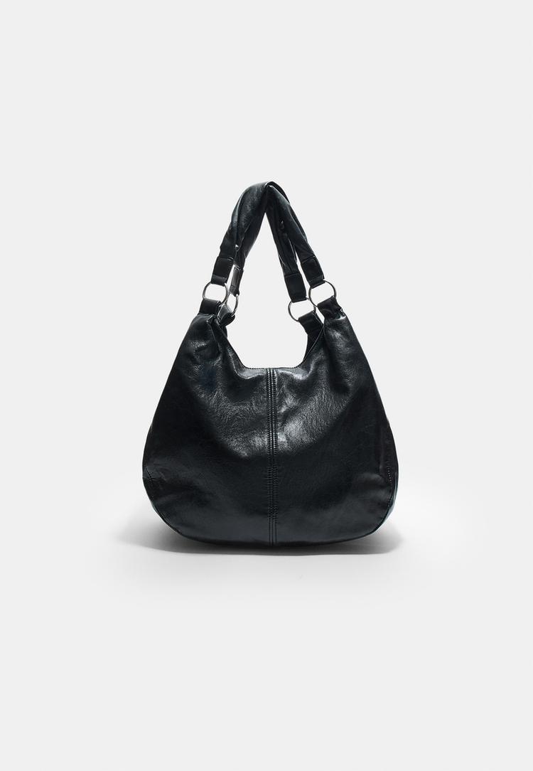 leather effect top handle bag