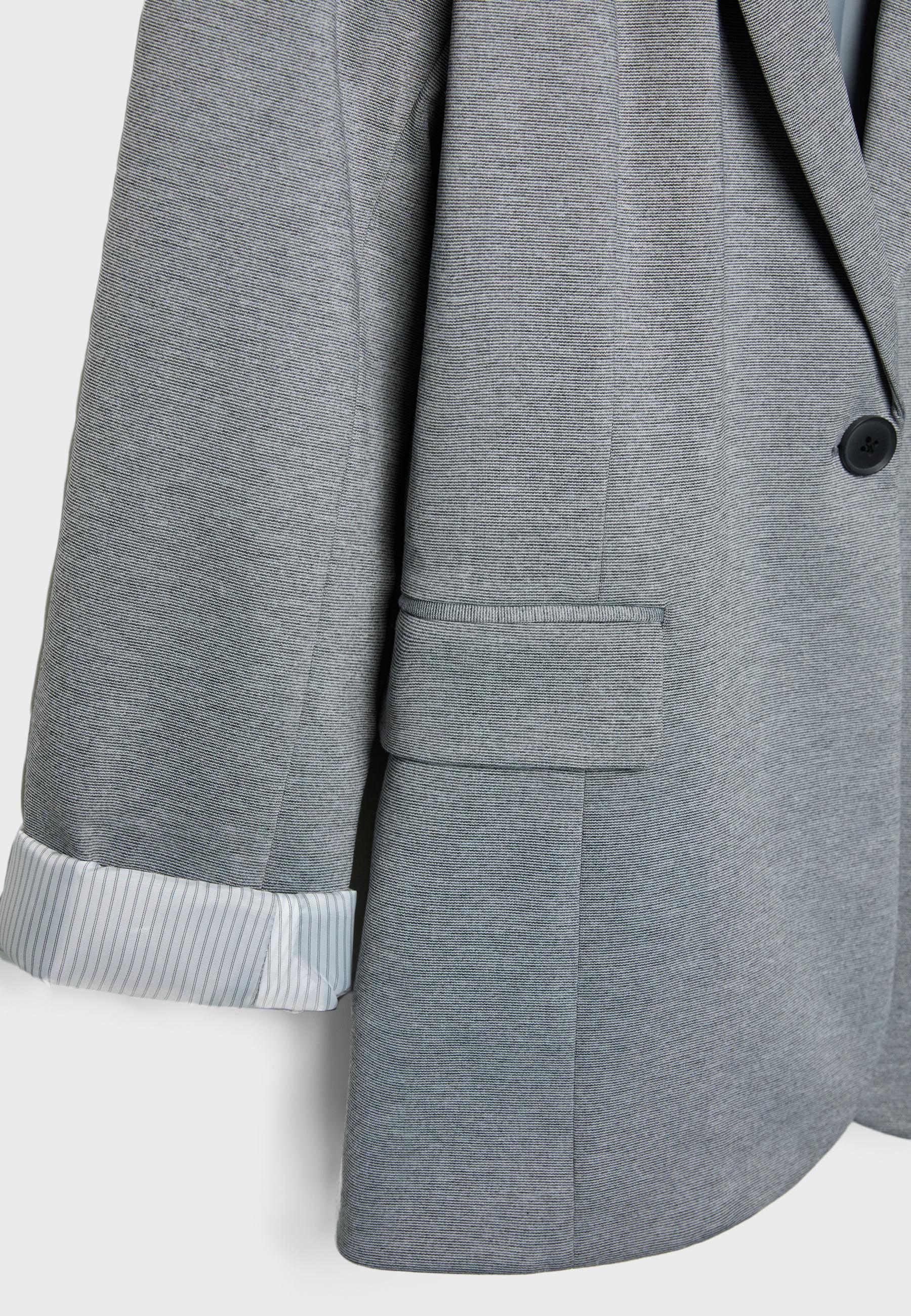 Basic knit blazer — Grey melange