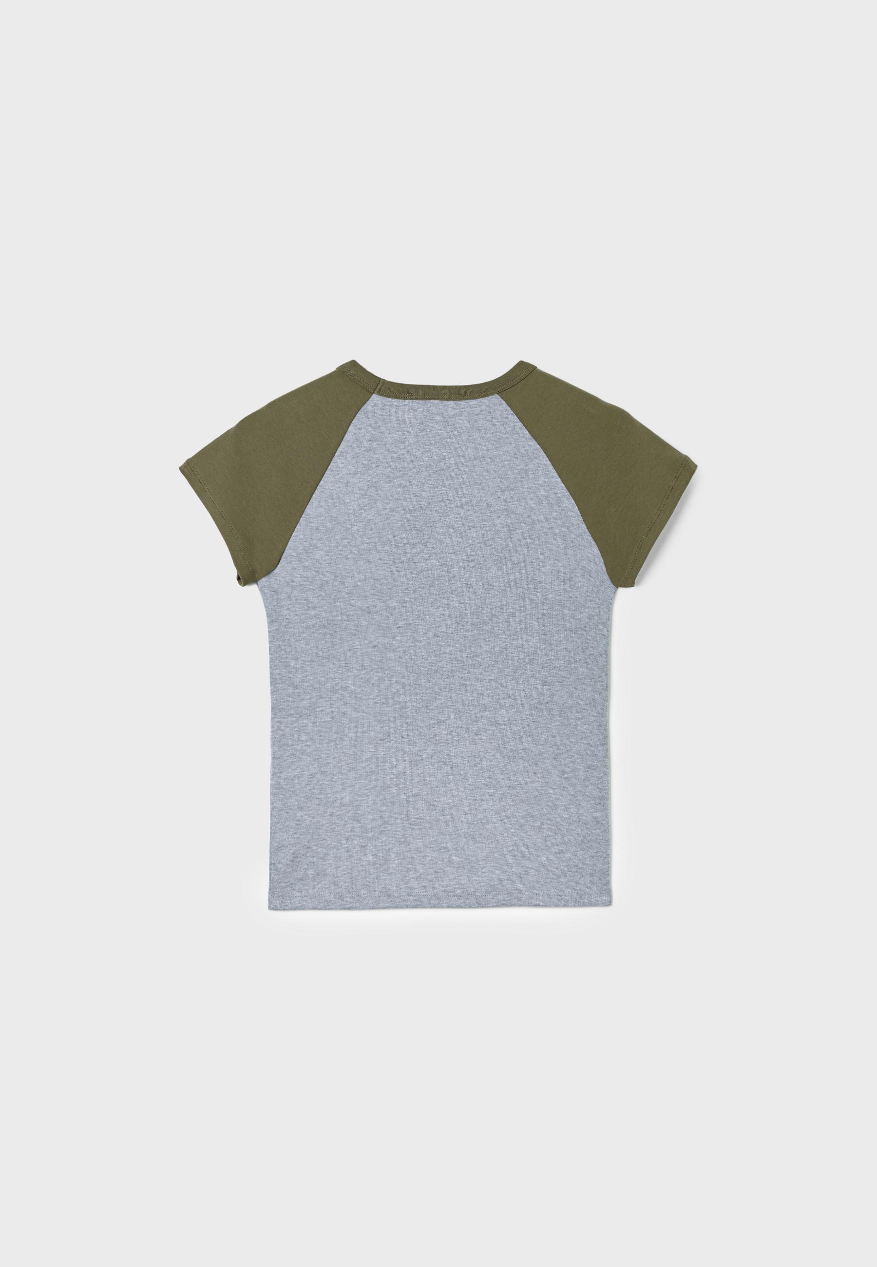 Printed short sleeve T-shirt — Khaki